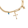 Blue Diamond & Cross Armband