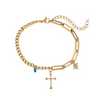 Blue Diamond & Cross Armband